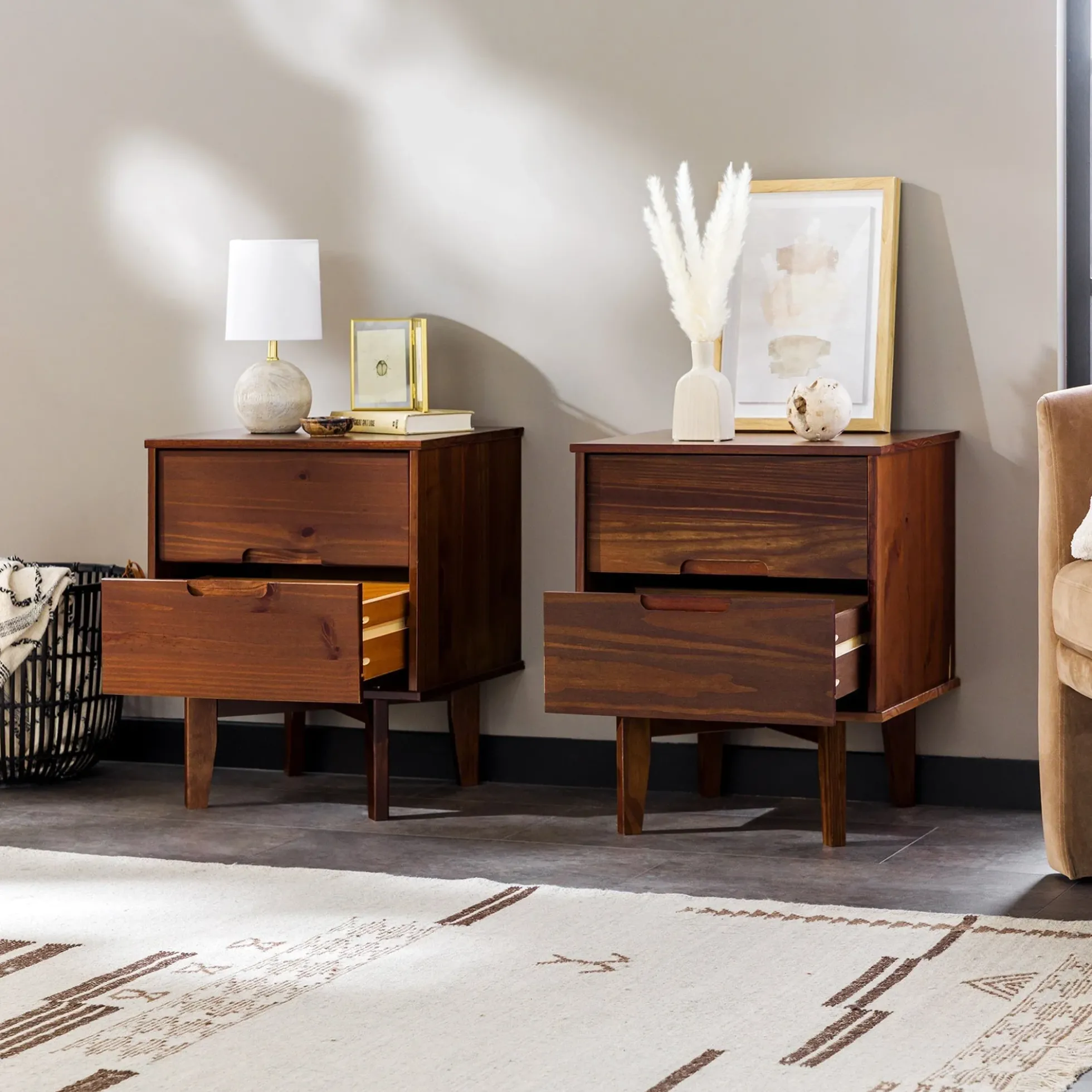 Sloane Mid Century Modern Solid Wood Nightstand