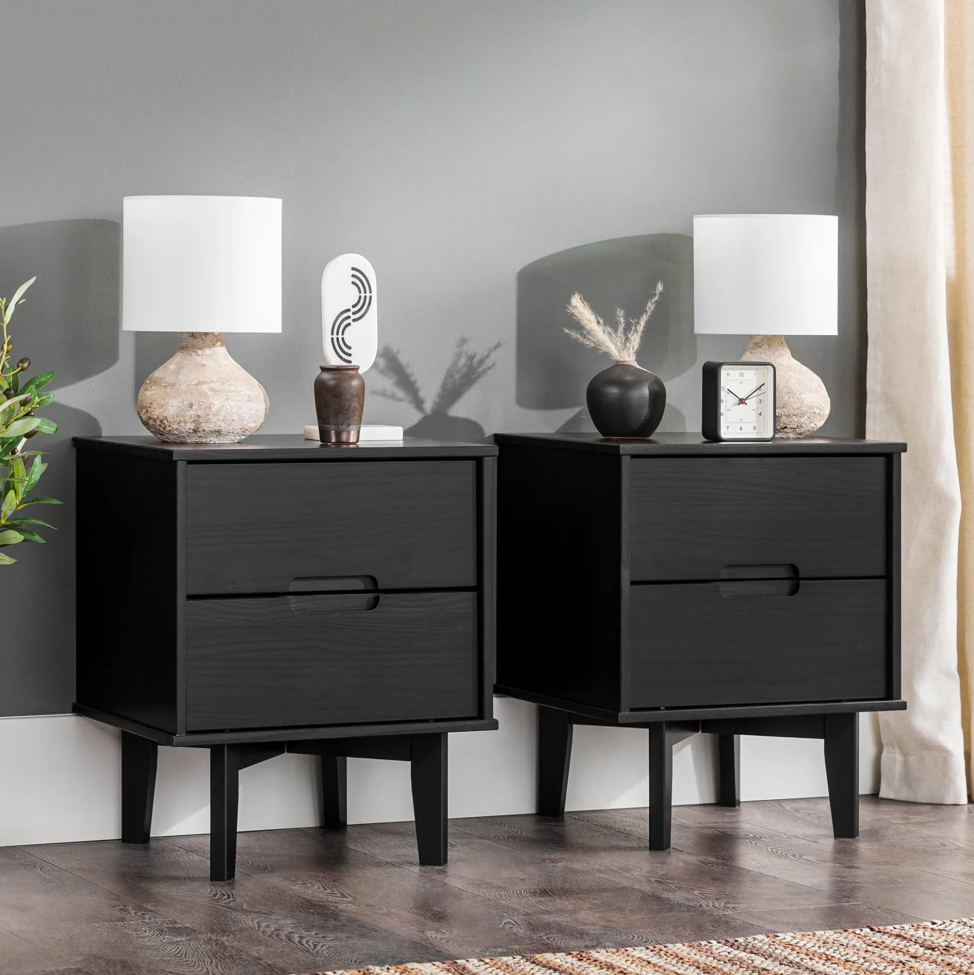 Sloane Mid Century Modern Solid Wood Nightstand