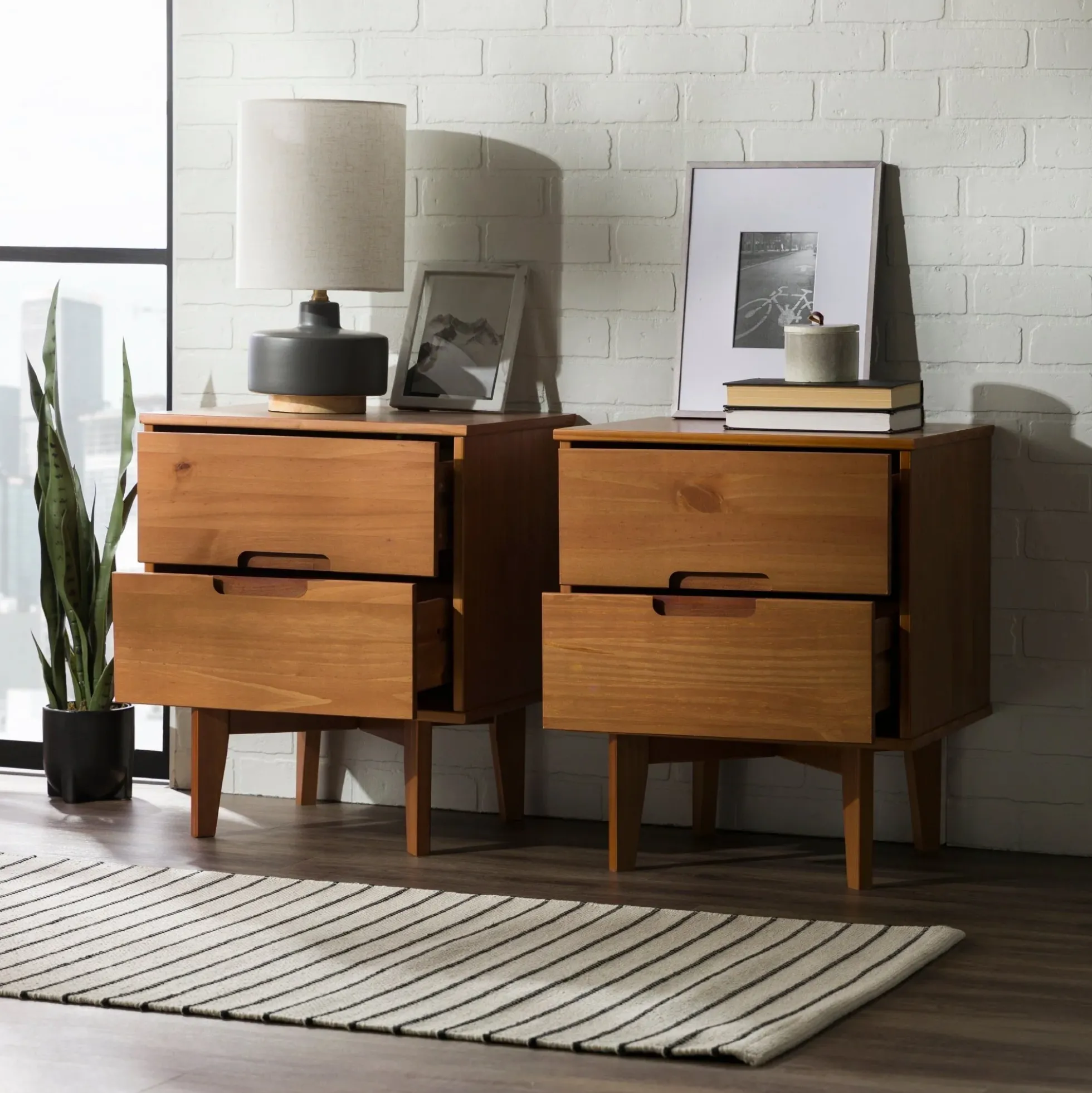 Sloane Mid Century Modern Solid Wood Nightstand
