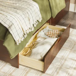 Sloane Mid-Century Modern Solid Wood Storage Bed