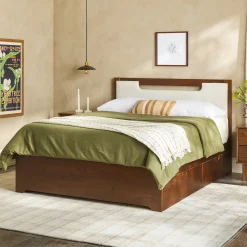 Sloane Mid-Century Modern Solid Wood Storage Bed