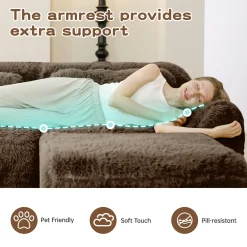 Soft And Fluffy Plush Boneless Modular Sofa with Ottoman