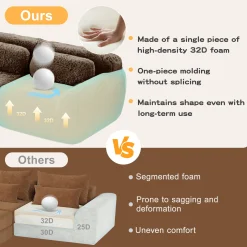 Soft And Fluffy Plush Boneless Modular Sofa with Ottoman