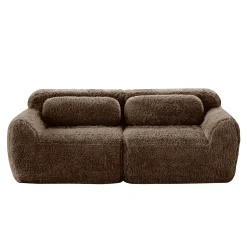 Soft Fluffy Plush Fabric 2-seater Modular Sectional Sofa Couch