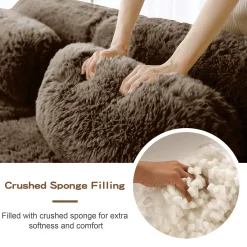 Soft Teddy Plush Ergonomic Design L-shaped Loveseat Sofa with Ottoman