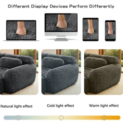 Soft Teddy Plush Ergonomic Design L-shaped Loveseat Sofa with Ottoman