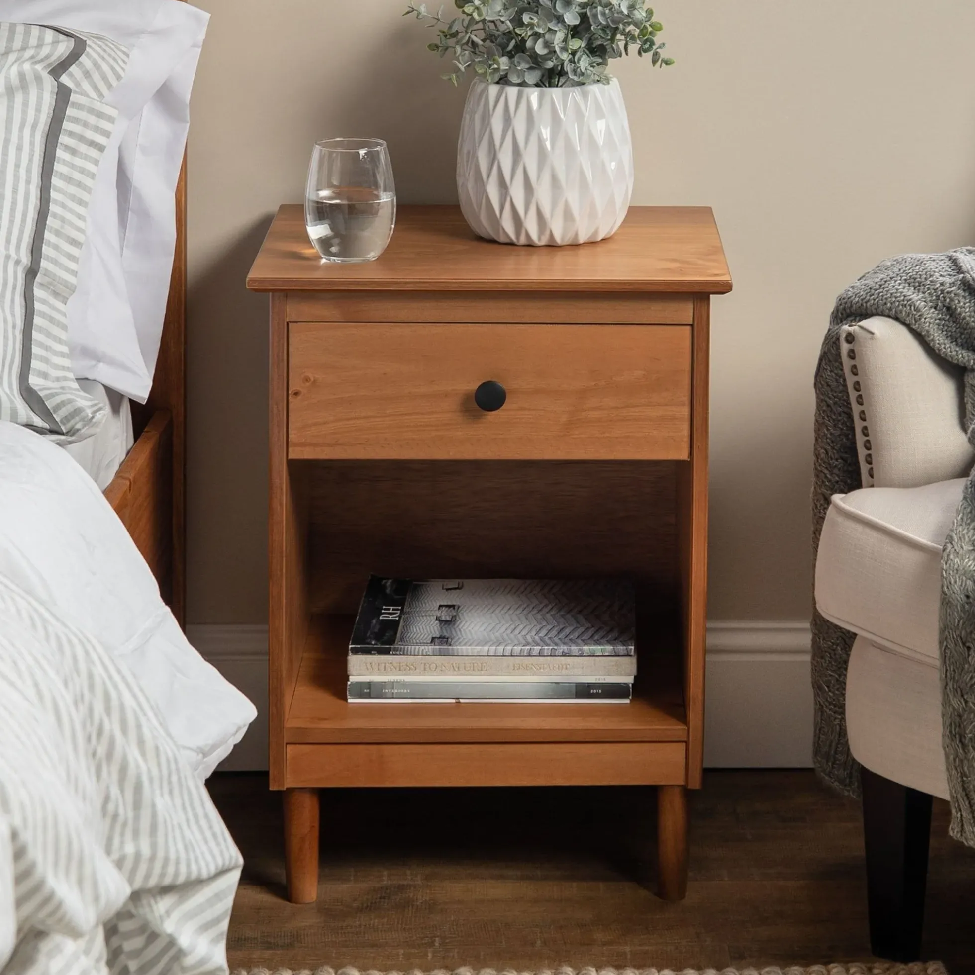 Spencer Solid Transitional Wood Nightstand