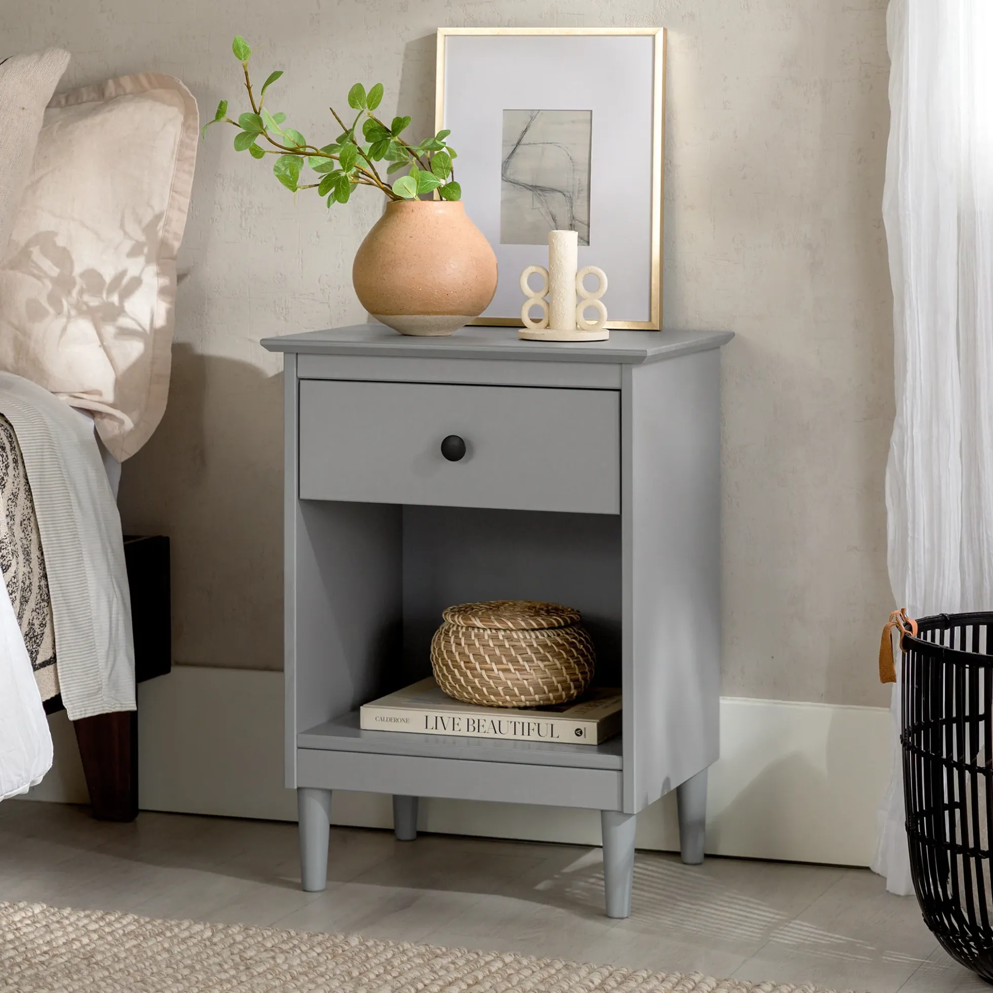 Spencer Solid Transitional Wood Nightstand