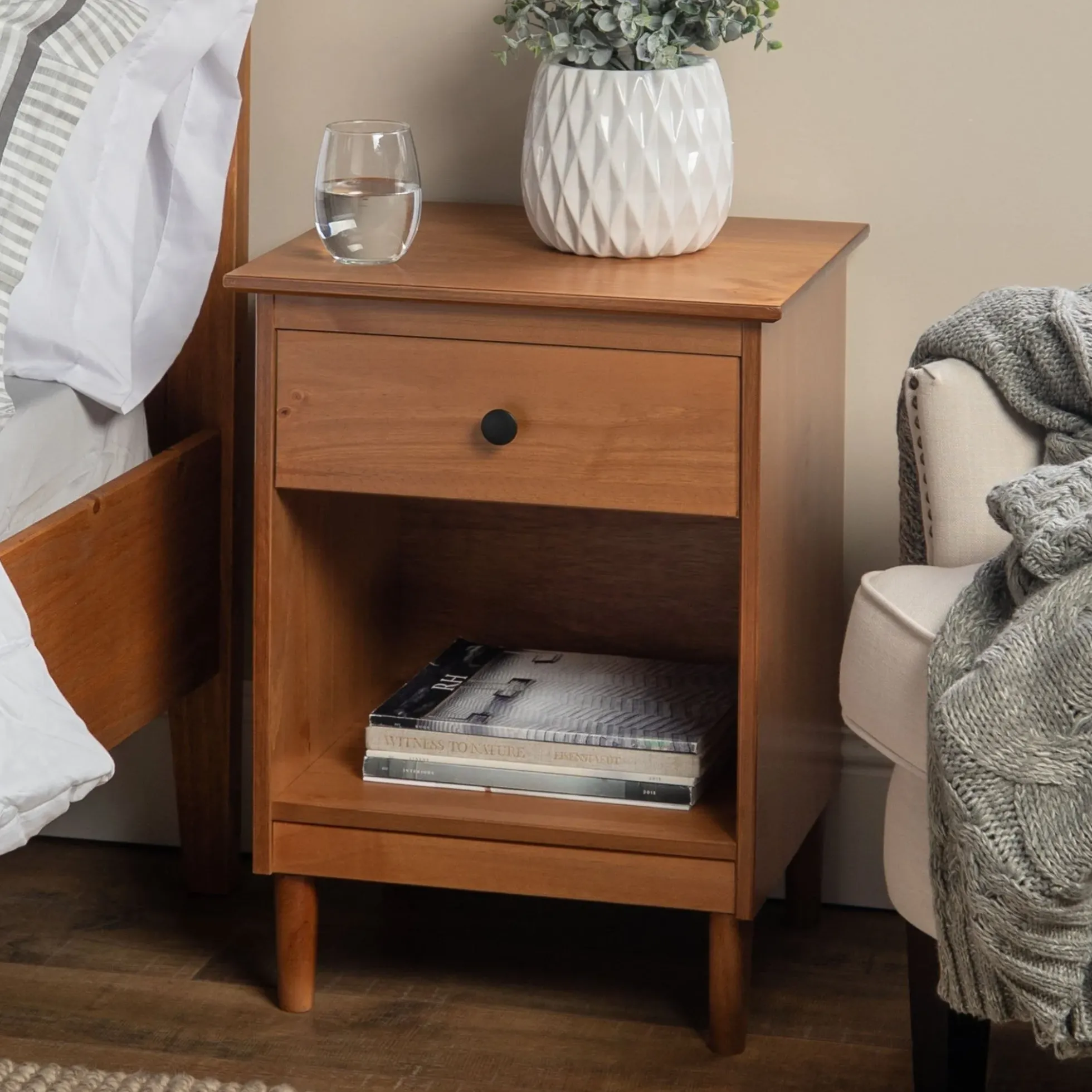 Spencer Solid Transitional Wood Nightstand