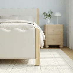 Suri Modern Wavy Boucle Upholstered Twin Bed