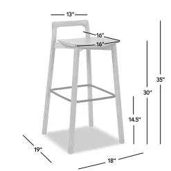 Sven 30' Modern Minimalist Low Back Wood Barstool