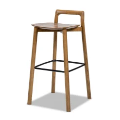 Sven 30' Modern Minimalist Low Back Wood Barstool