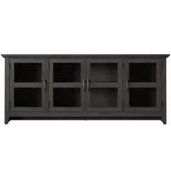 Tempered Glass Doors 72' TV Stand Media Console