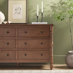 Traditional Vivienne 6-Drawer Easy Assembly Solid Wood Dresser