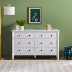 Traditional Vivienne 6-Drawer Easy Assembly Solid Wood Dresser
