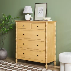 Traditional Vivienne 5-Drawer Easy Assembly Solid Wood Dresser
