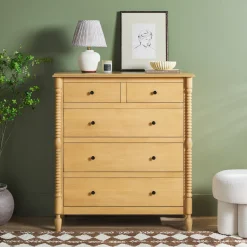 Traditional Vivienne 5-Drawer Easy Assembly Solid Wood Dresser