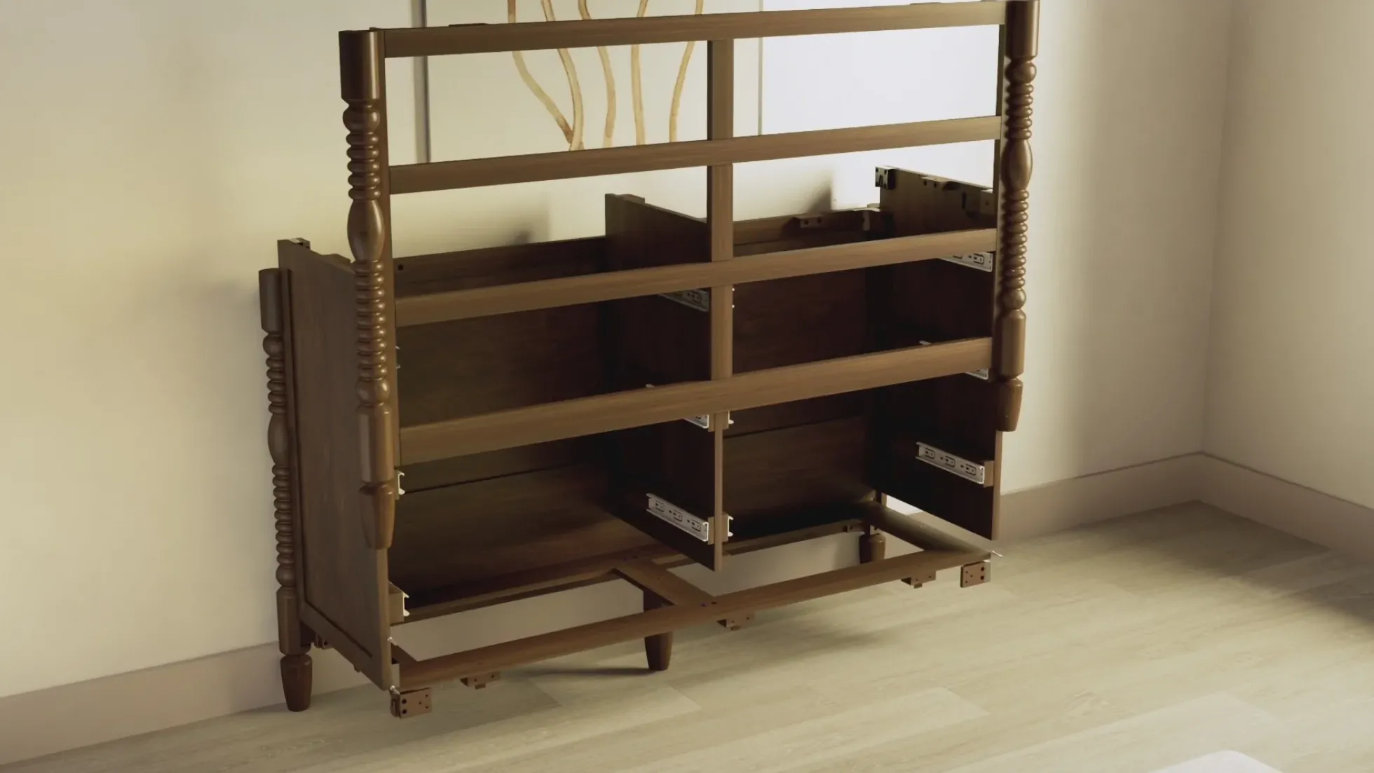 Traditional Vivienne 5-Drawer Easy Assembly Solid Wood Dresser