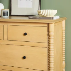 Traditional Vivienne 5-Drawer Easy Assembly Solid Wood Dresser