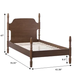 Traditional Vivienne Easy Assembly Solid Wood Twin Bedframe