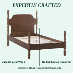 Traditional Vivienne Easy Assembly Solid Wood Twin Bedframe