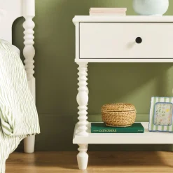 Traditional Vivienne Easy Assembly Solid Wood Nightstand