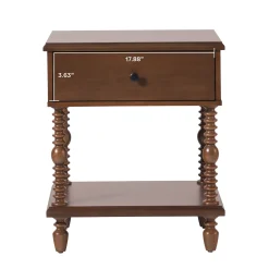 Traditional Vivienne Easy Assembly Solid Wood Nightstand
