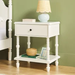 Traditional Vivienne Easy Assembly Solid Wood Nightstand