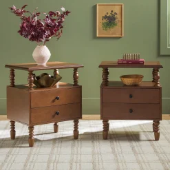 Traditional Vivienne Easy Assembly Solid Wood Nightstand