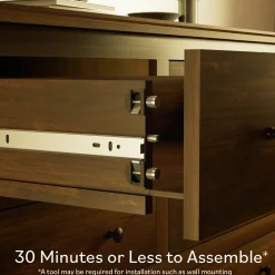 Traditional Vivienne Easy Assembly Solid Wood Nightstand