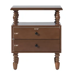 Traditional Vivienne Easy Assembly Solid Wood Nightstand
