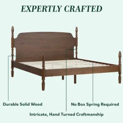Traditional Vivienne Easy Assembly Solid Wood Bed