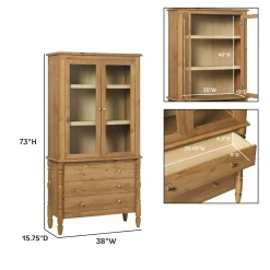 Traditional Vivienne Easy Assembly Bookcase Cabinet with Drawers