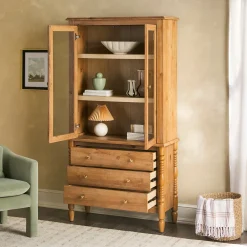 Traditional Vivienne Easy Assembly Bookcase Cabinet with Drawers