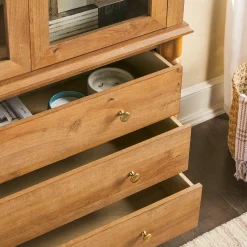 Traditional Vivienne Easy Assembly Bookcase Cabinet with Drawers