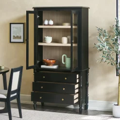 Traditional Vivienne Easy Assembly Bookcase Cabinet with Drawers