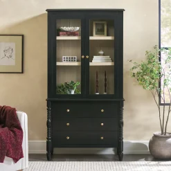 Traditional Vivienne Easy Assembly Bookcase Cabinet with Drawers