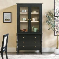Traditional Vivienne Easy Assembly Bookcase Cabinet with Drawers