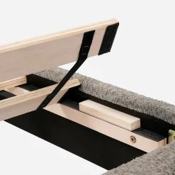 Tufted Boucle Upholstered Gray Queen Platform Bedframe