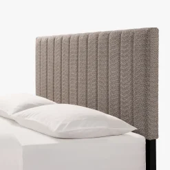 Tufted Boucle Upholstered Gray Queen Platform Bedframe