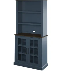 Two‑Tone Traditional Farmhouse Wood Hutch for Kitchen & Dining Storage