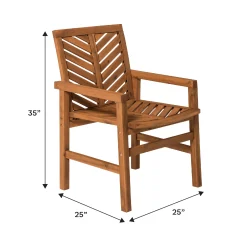 Vincent Patio Wood Chairs, Set of 2