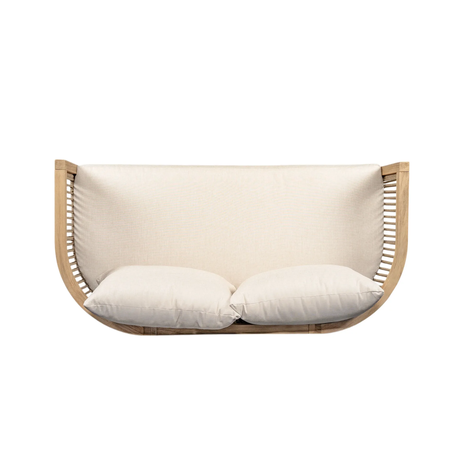Walker Edison | 54.4'' Outdoor Acacia Wood Loveseat with Cushions