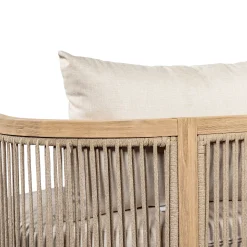 Walker Edison | 54.4'' Outdoor Acacia Wood Loveseat with Cushions