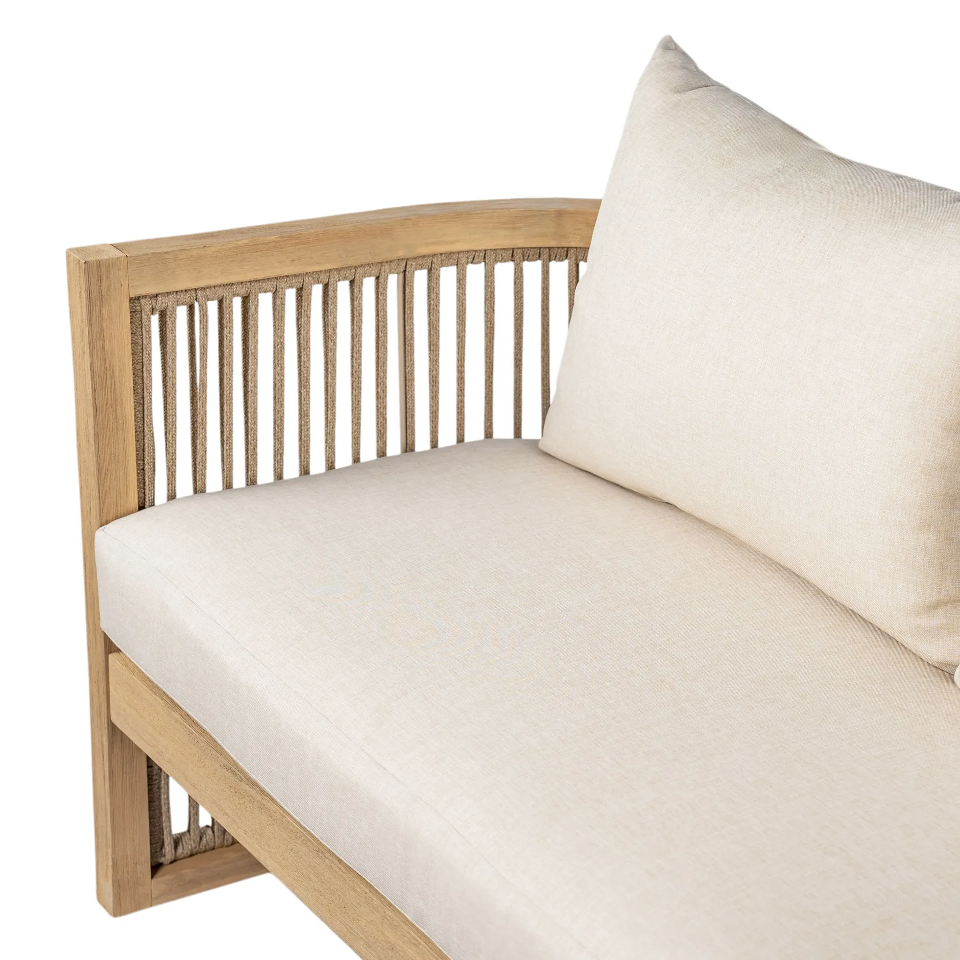 Walker Edison | 54.4'' Outdoor Acacia Wood Loveseat with Cushions