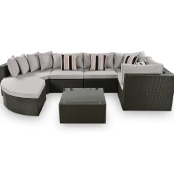 Walker Edison | 7 Piece Outdoor Wicker Modular Sofa Set