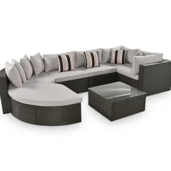 Walker Edison | 7 Piece Outdoor Wicker Modular Sofa Set