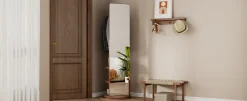 Walker Edison | 360° Rotating 66'x14' Multifunctional Full Length Mirror with Storage