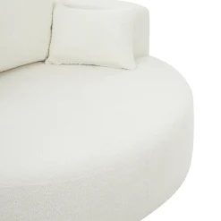 Walker Edison | 360° Swivel Accent Round Sofa Chair with Pillows