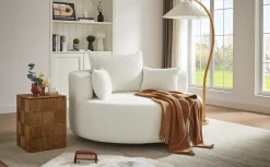 Walker Edison | 360° Swivel Accent Round Sofa Chair with Pillows
